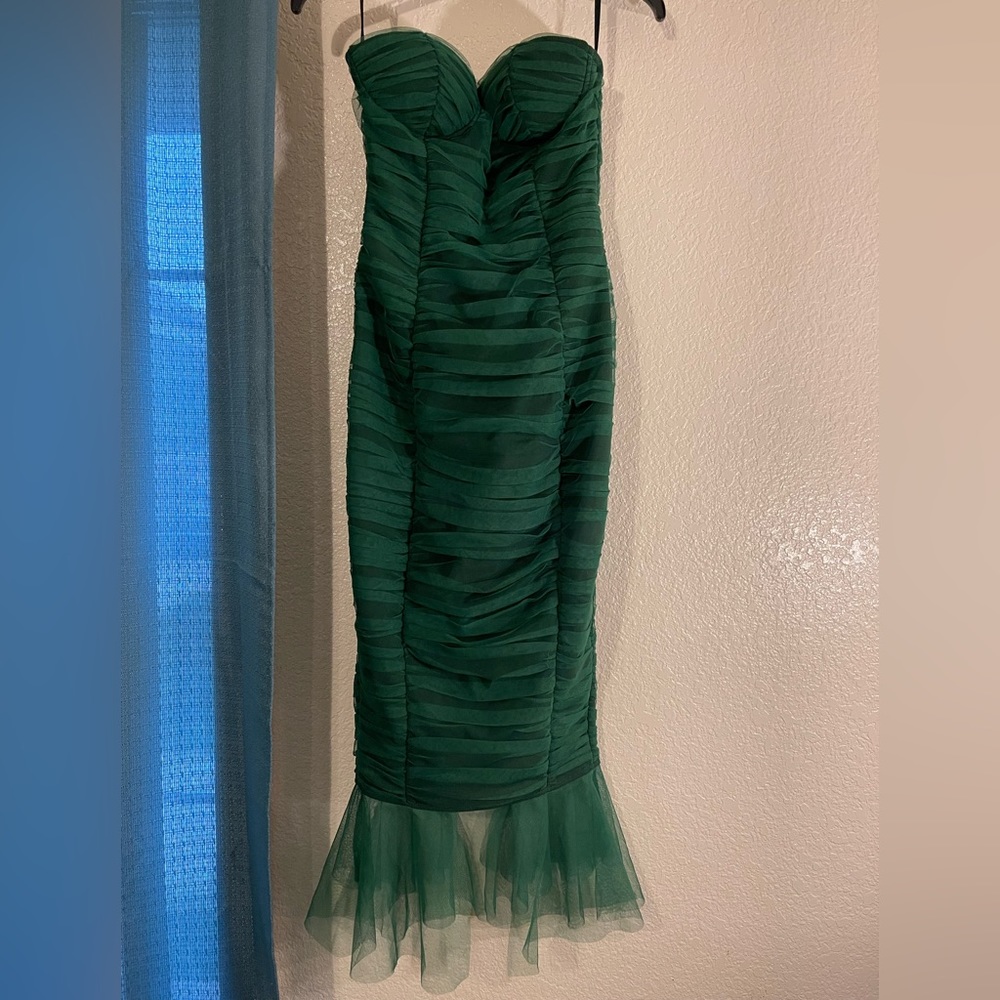 A dark green color dress that was buy from shein